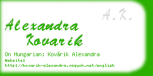 alexandra kovarik business card